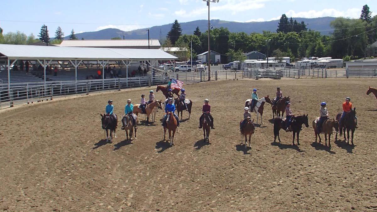 Youth showing their riding skills at the fair grounds